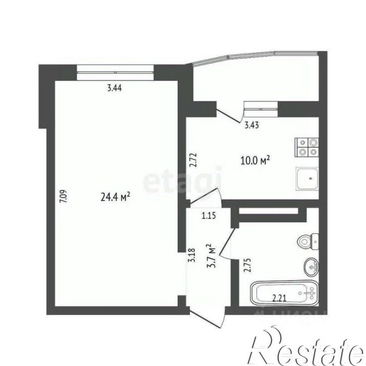 1-комн квартира Кремлёвская улица, 112 к2,  д. 112 к2