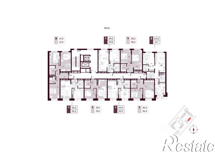 1-комн квартира в новом доме Заполярная улица, 1 с1,  д. 1 с1