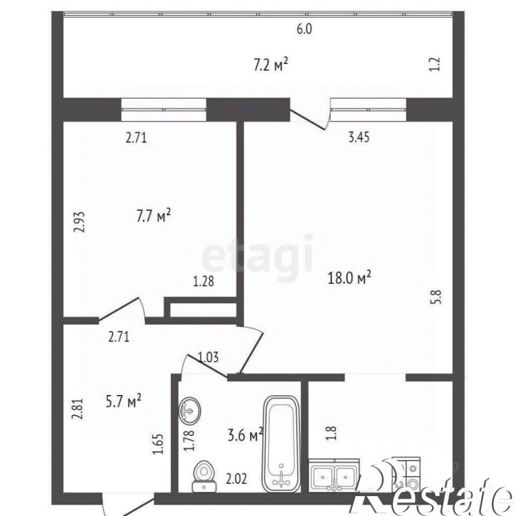 1-комн квартира улица Малиновского, 6А,  д. 6А