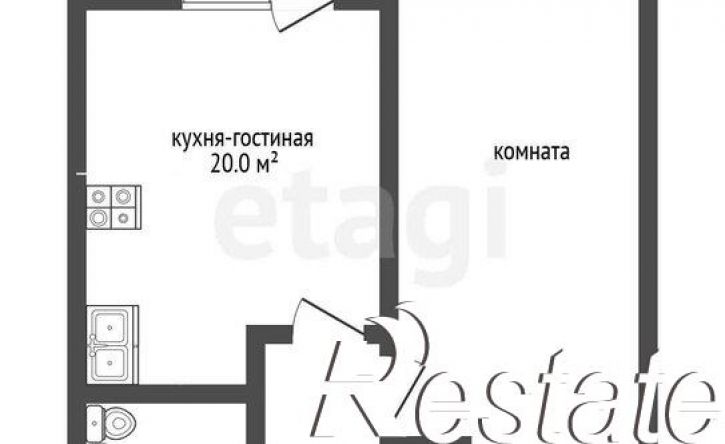 1-комн квартира улица Бориса Прудаева, 7В,  д. 7В