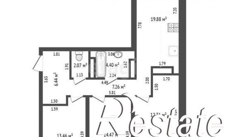 3-комн квартира Арктическая улица, 16,  д. 16