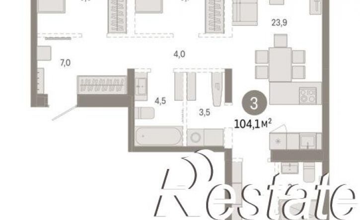 3-комн квартира в новом доме Минская улица, 92 к2,  д. 92 к2