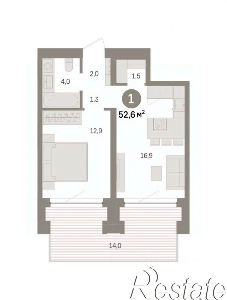 2-комн квартира в новом доме Причальная улица, 11,  д. 11