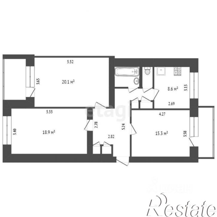 3-комн квартира улица Хохрякова, 32,  д. 32