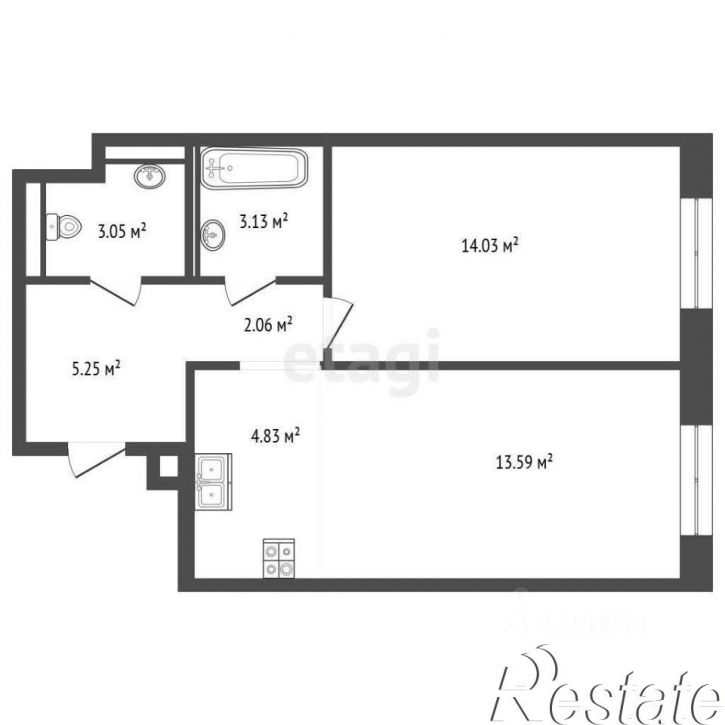 1-комн квартира улица Юрия Рогачёва, 9 к2,  д. 9 к2