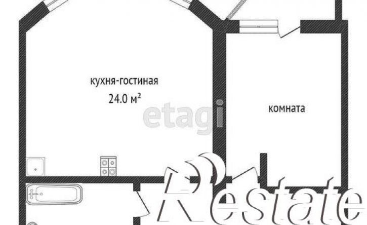 1-комн квартира улица Циолковского, 20А,  д. 20А