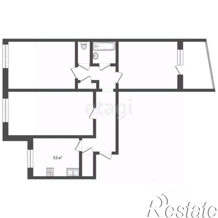 3-комн квартира Минская улица, 3А,  д. 3А