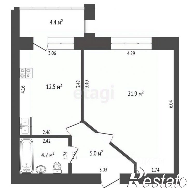 1-комн квартира улица Мельникайте, 136/2,  д. 136/2