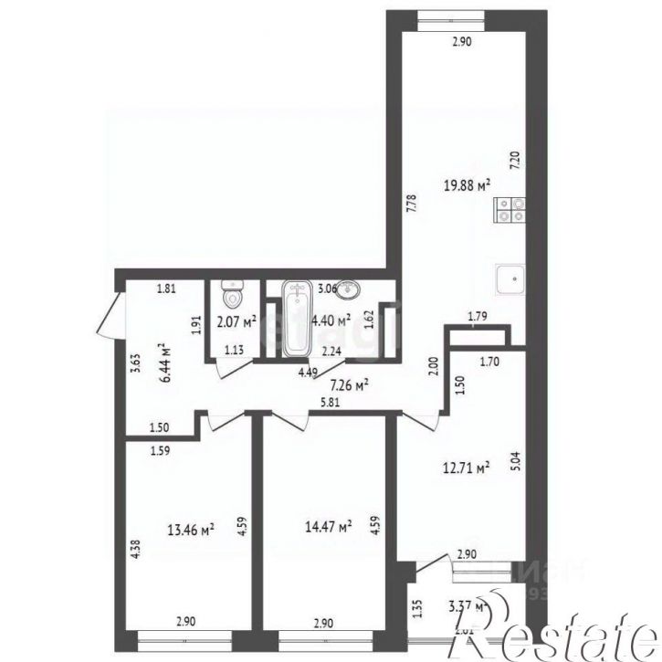 3-комн квартира Арктическая улица, 16,  д. 16