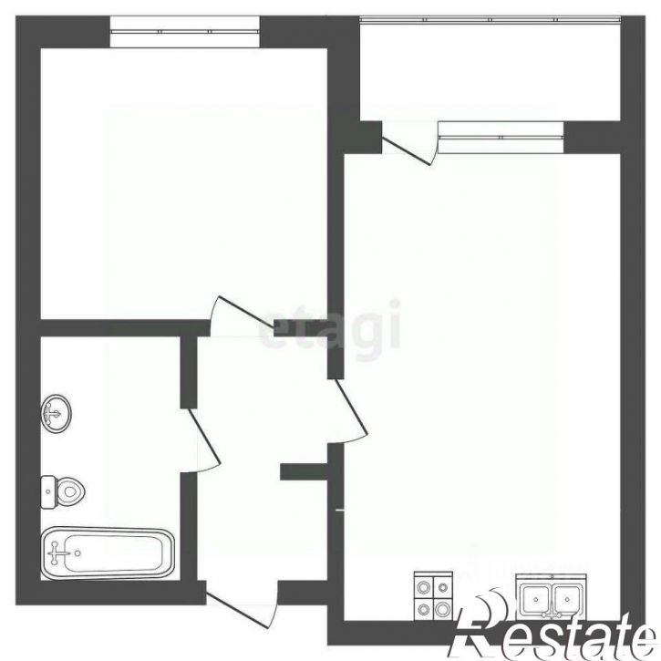 1-комн квартира улица Эрвье, 32 к1,  д. 32 к1