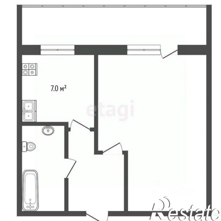 1-комн квартира улица Судостроителей, 34,  д. 34