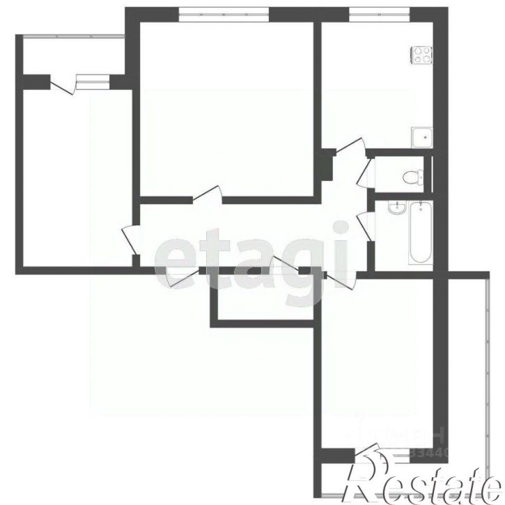 3-комн квартира улица Муравленко, 35А,  д. 35А