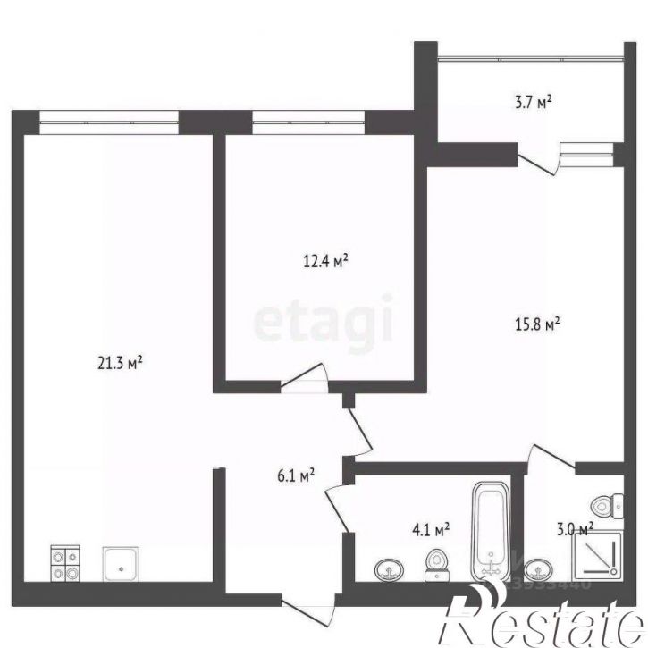 2-комн квартира улица Разведчика Кузнецова, 16,  д. 16