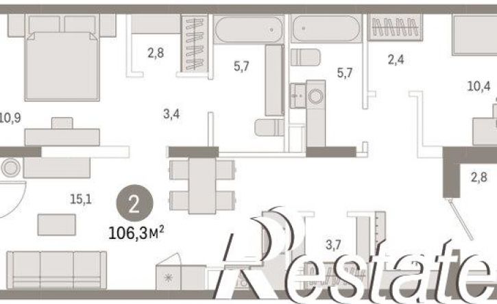 3-комн квартира Краснооктябрьская улица, 4 к2,  д. 4 к2