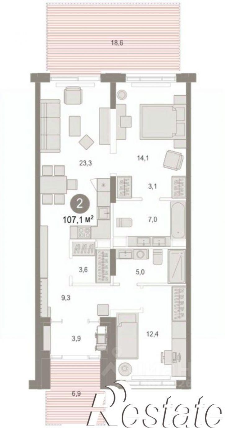 3-комн квартира в новом доме Томская улица, 52 к5,  д. 52 к5