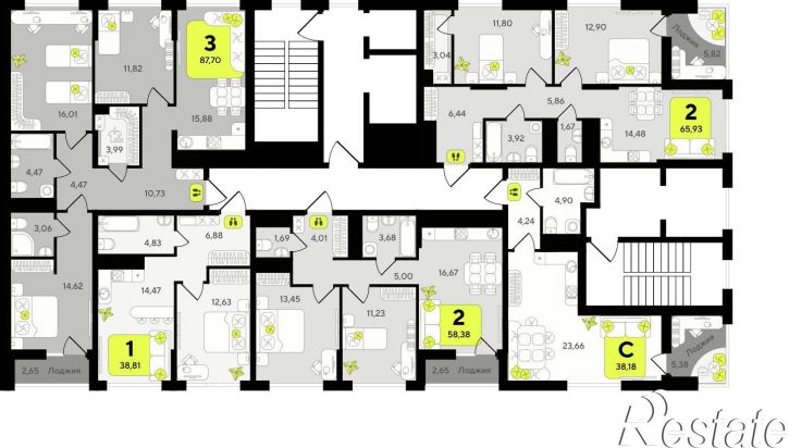 2-комн квартира в новом доме улица Разведчика Кузнецова, 10,  д. 10