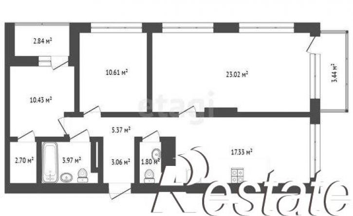 2-комн квартира улица Разведчика Кузнецова, 16,  д. 16