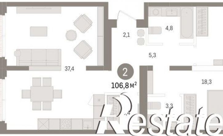 3-комн квартира в новом доме Мысовская улица, 26 к3,  д. 26 к3