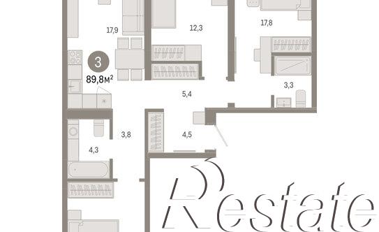 Купить квартиру за 10 830 000 рублей на Мысовская улица, 26 к2