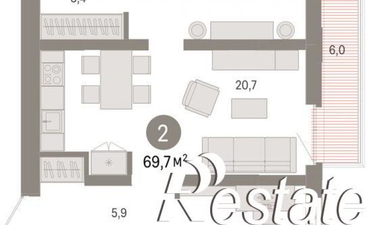 3-комн квартира в новом доме улица Республики, 205 к3,  д. 205 к3
