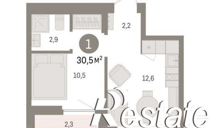 2-комн квартира в новом доме Мысовская улица, 26 к3,  д. 26 к3