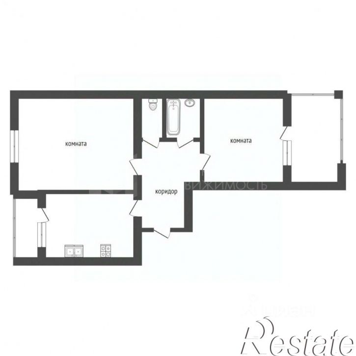 2-комн квартира улица Циолковского, 9/1,  д. 9/1