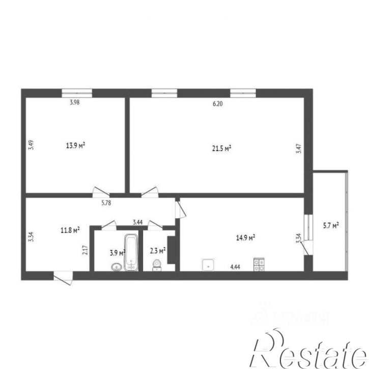 2-комн квартира Западносибирская улица, 18 к1,  д. 18 к1