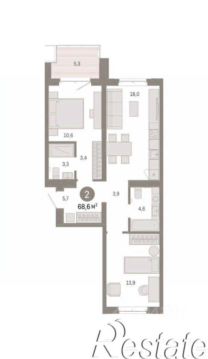 3-комн квартира в новом доме Минская улица, 92 к2,  д. 92 к2