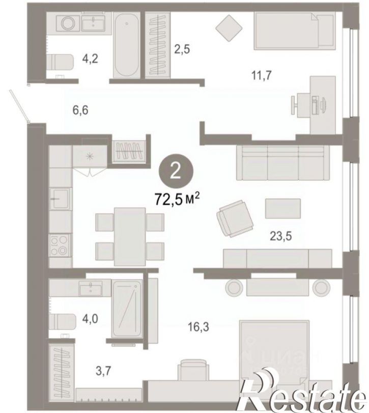 3-комн квартира в новом доме Томская улица, 52 к5,  д. 52 к5