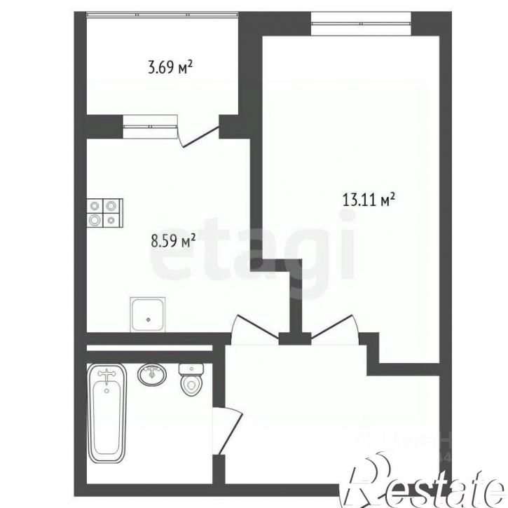1-комн квартира Дамбовская улица, 29 к2,  д. 29 к2