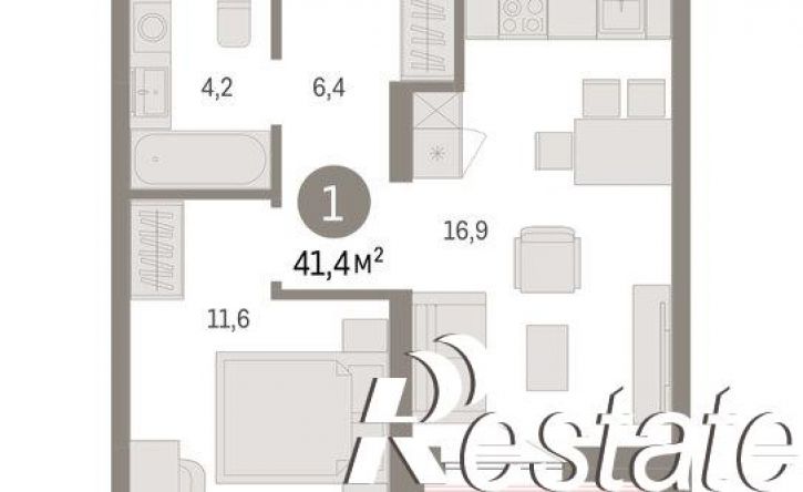 2-комн квартира в новом доме Мысовская улица, 26 к3,  д. 26 к3