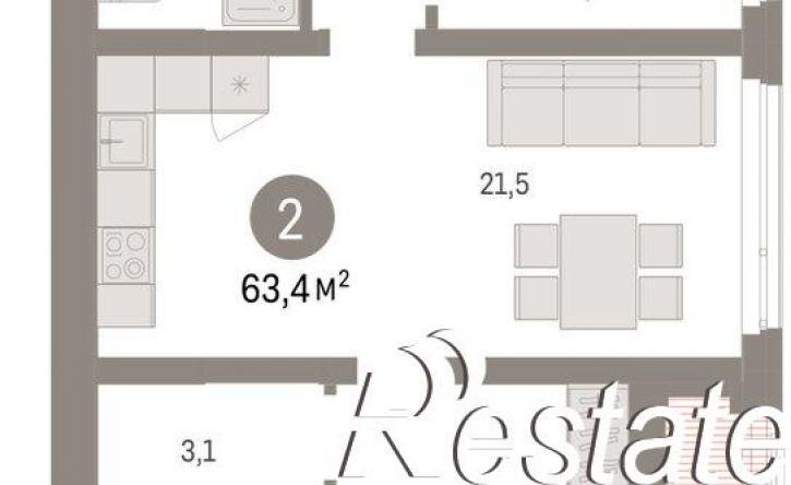 3-комн квартира в новом доме улица Республики, 205 к3,  д. 205 к3