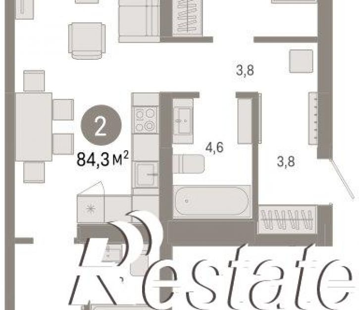 3-комн квартира в новом доме улица Республики, 205 к3,  д. 205 к3