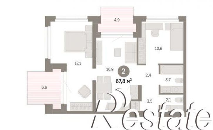3-комн квартира в новом доме Причальная улица, 11,  д. 11