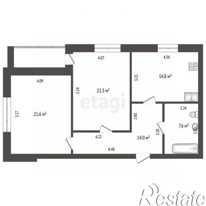 2-комн квартира улица Евгения Богдановича, 8 к1,  д. 8 к1
