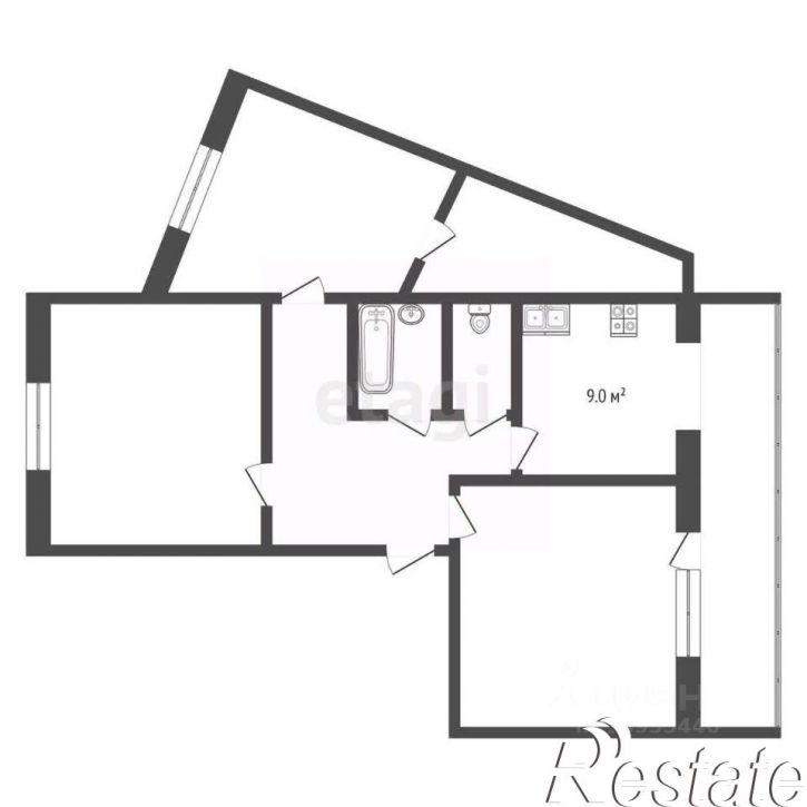 3-комн квартира улица Ватутина, 32А,  д. 32А