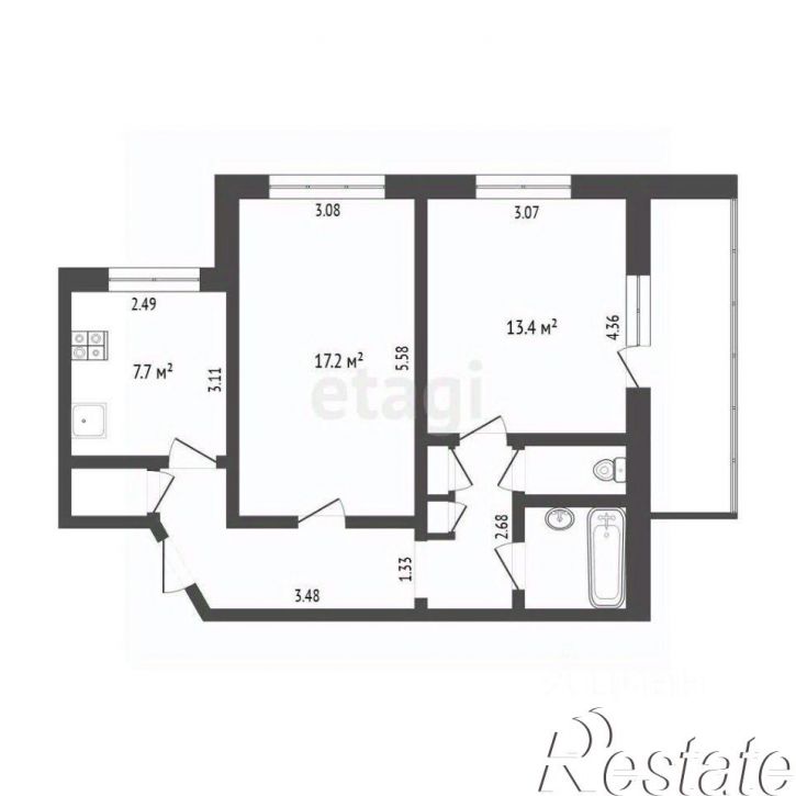 2-комн квартира улица Пархоменко, 50,  д. 50