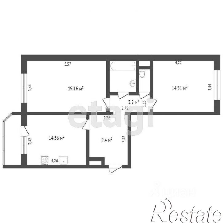 2-комн квартира Широтная улица, 190 к4,  д. 190 к4