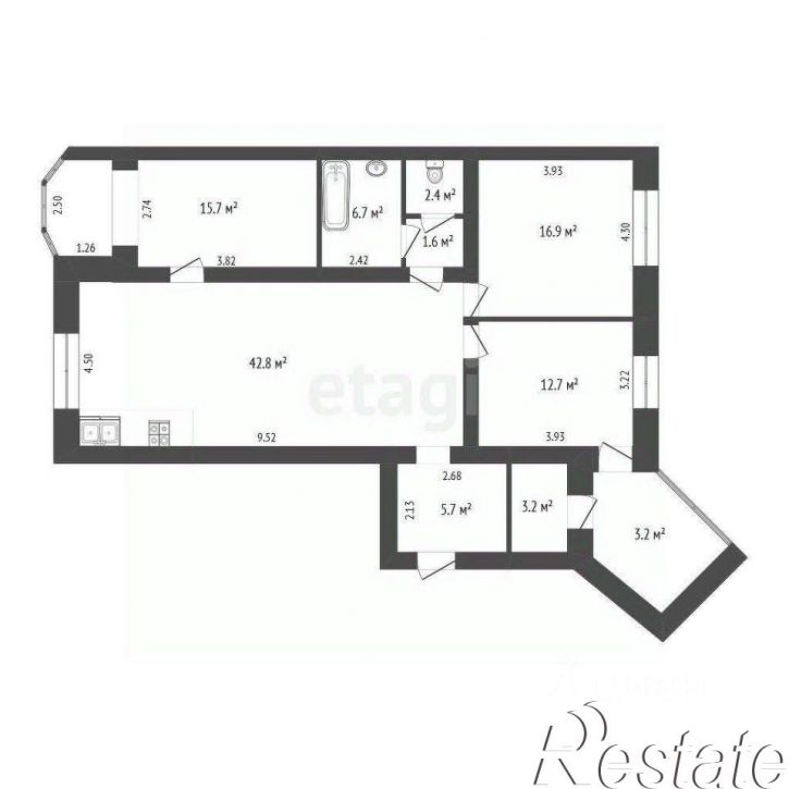 3-комн квартира улица Мельникайте, 136/1,  д. 136/1