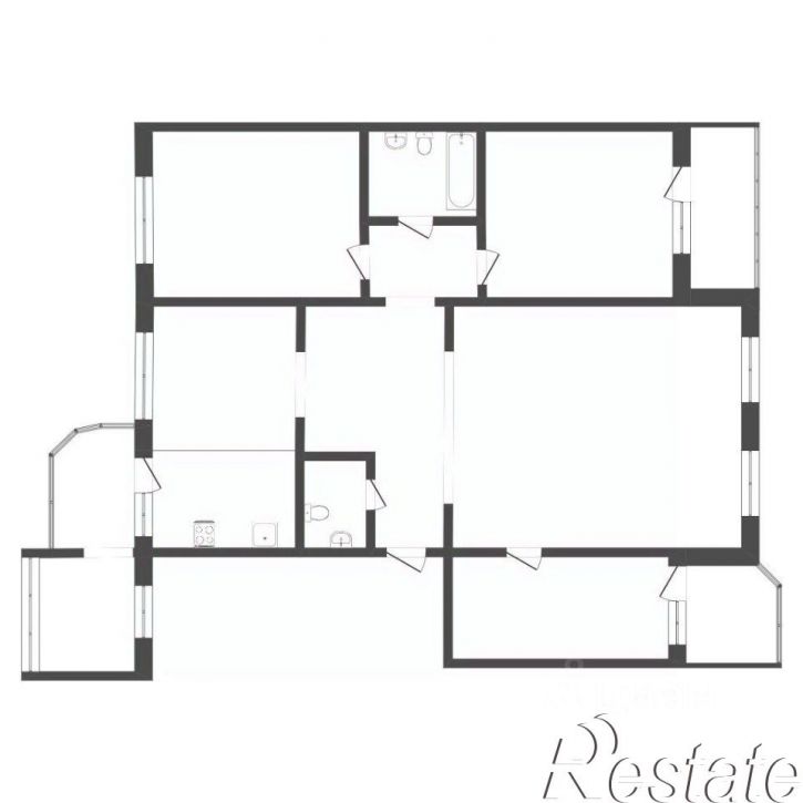 3-комн квартира улица Свердлова, 1,  д. 1