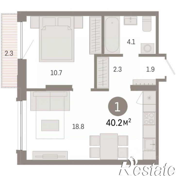 2-комн квартира в новом доме Томская улица, 52 к5,  д. 52 к5