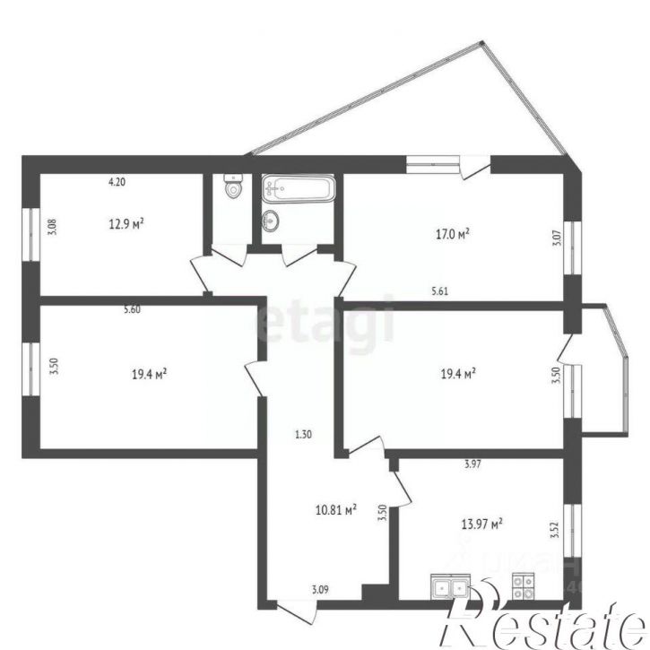 4-комн квартира Широтная улица, 83,  д. 83