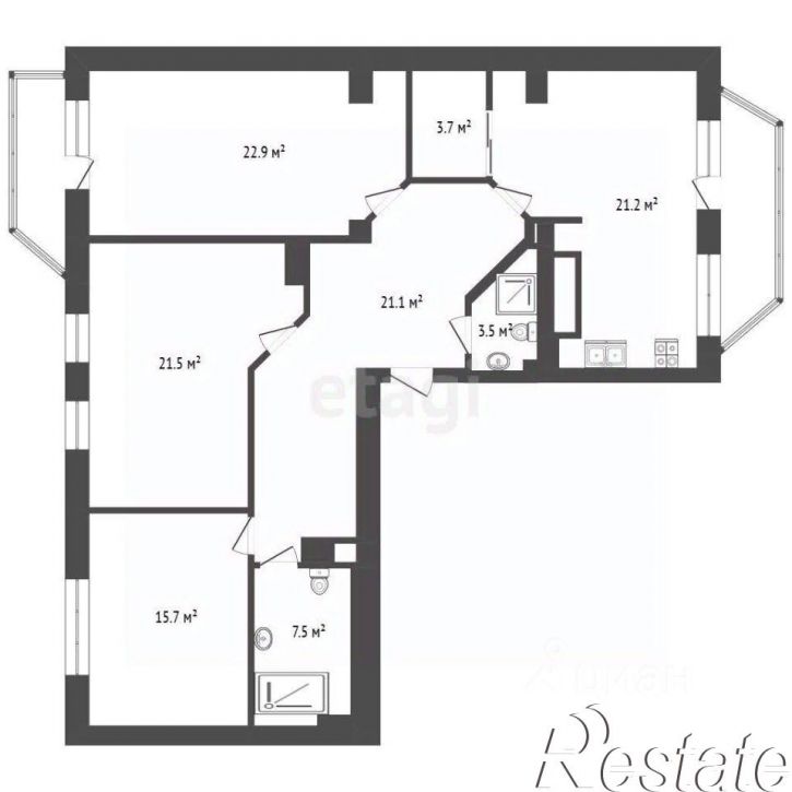 3-комн квартира улица Максима Горького, 53 к1,  д. 53 к1