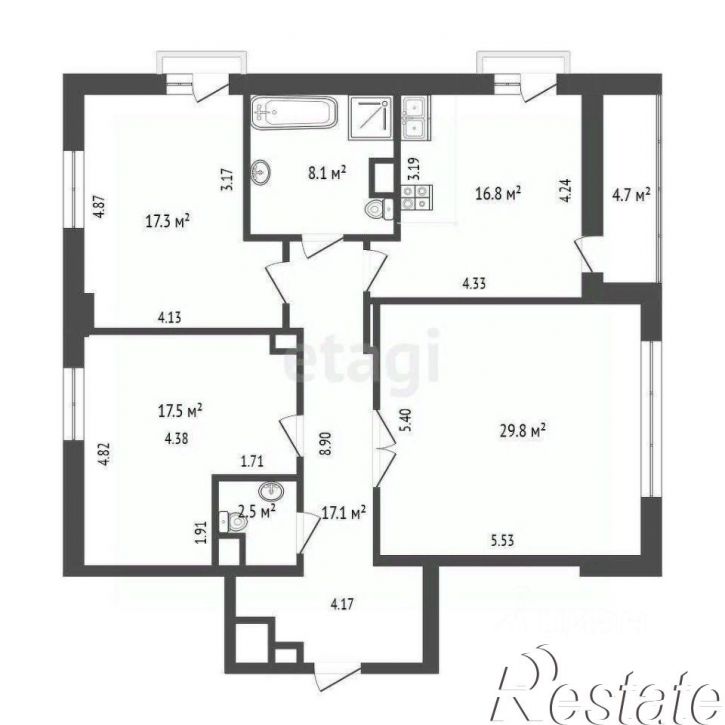 3-комн квартира улица Максима Горького, 68/3,  д. 68/3