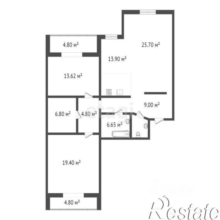 3-комн квартира улица Пермякова, 74,  д. 74