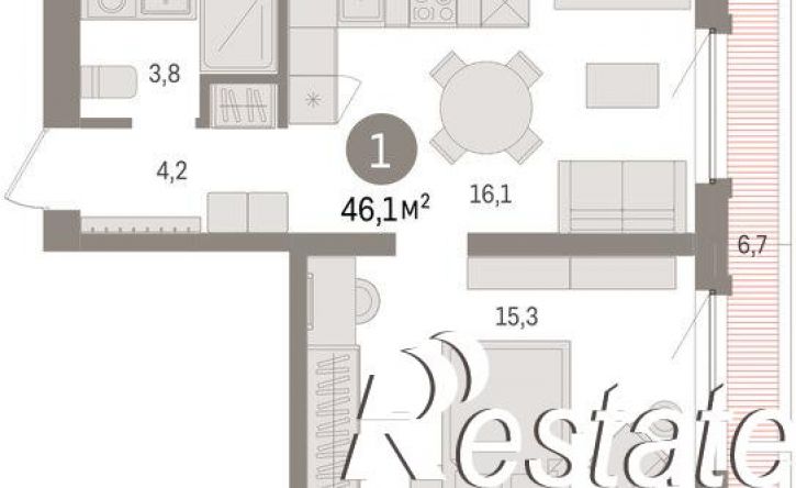 2-комн квартира в новом доме Мысовская улица, 26 к3,  д. 26 к3