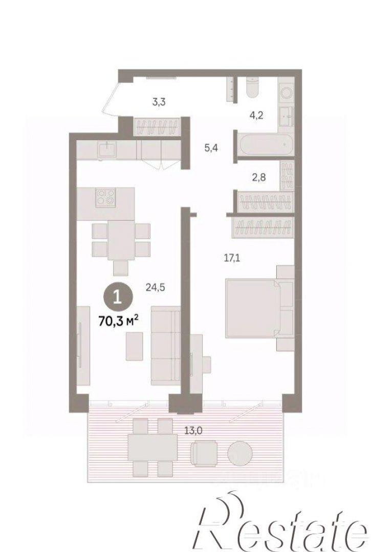 2-комн квартира в новом доме Причальная улица, 11,  д. 11