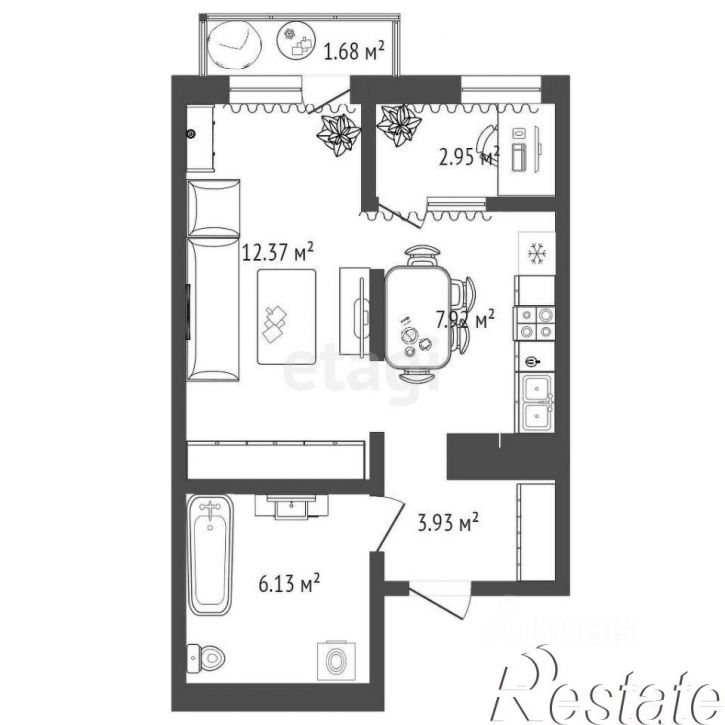 1-комн квартира улица Малышева, 31 к1,  д. 31 к1