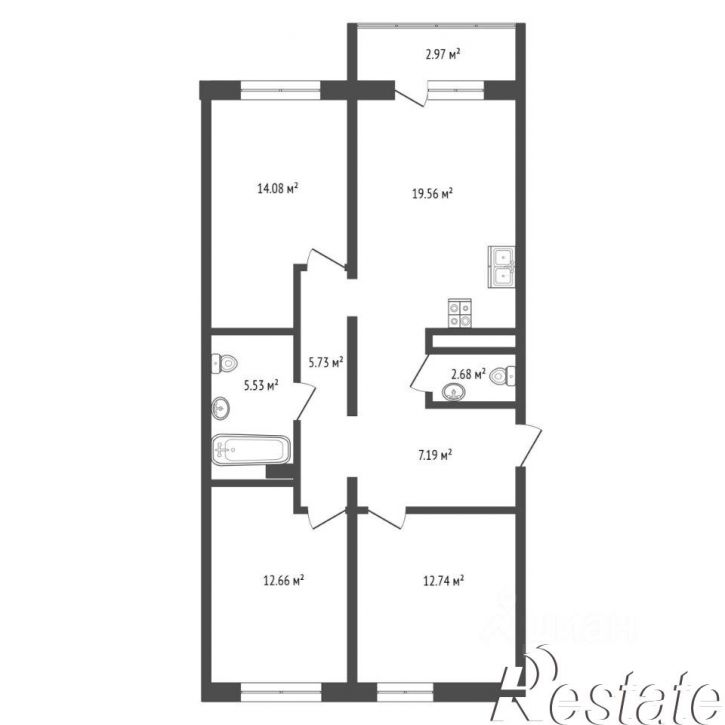 3-комн квартира улица Анатолия Клиндюка, 3,  д. 3