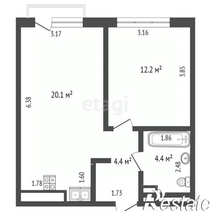 1-комн квартира улица Газовиков, 34,  д. 34